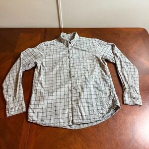 Uniqlo Men's Button Down Shirt Long Sleeve Gray Check Size M